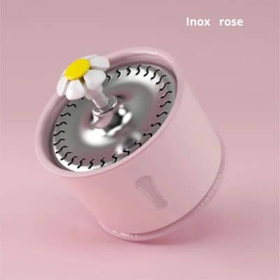 fontaine eau chat inox rose