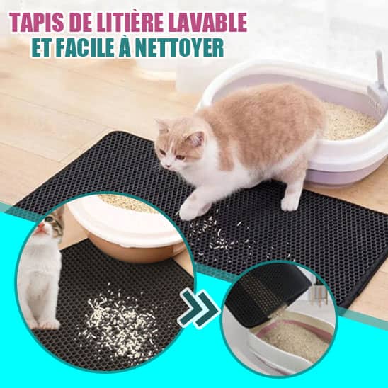 Tapis litière chat double couche