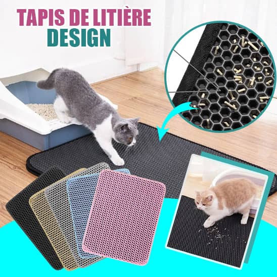 Tapis litière chat nid d'abeille