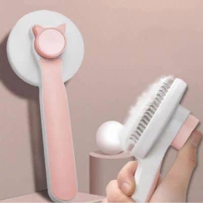 Brosse pour chat rose