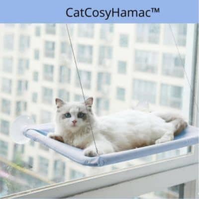 hamac pour chat bleu