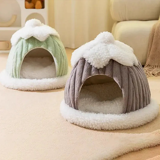 niche pour chat hiver